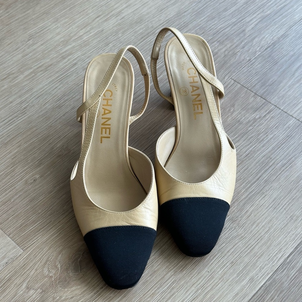 Chanel Leather Slingback Heels